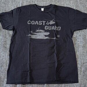 US Coast Guard Black T-Shirt with reflective design - SIZE LARGE.